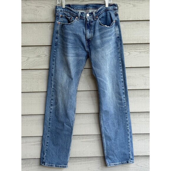 Levi’s 505 Regular Fit Jeans – Men’s 34x32 Blue Straight Leg Denim - Picture 1 of 8